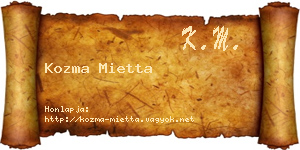 Kozma Mietta névjegykártya