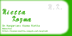 mietta kozma business card